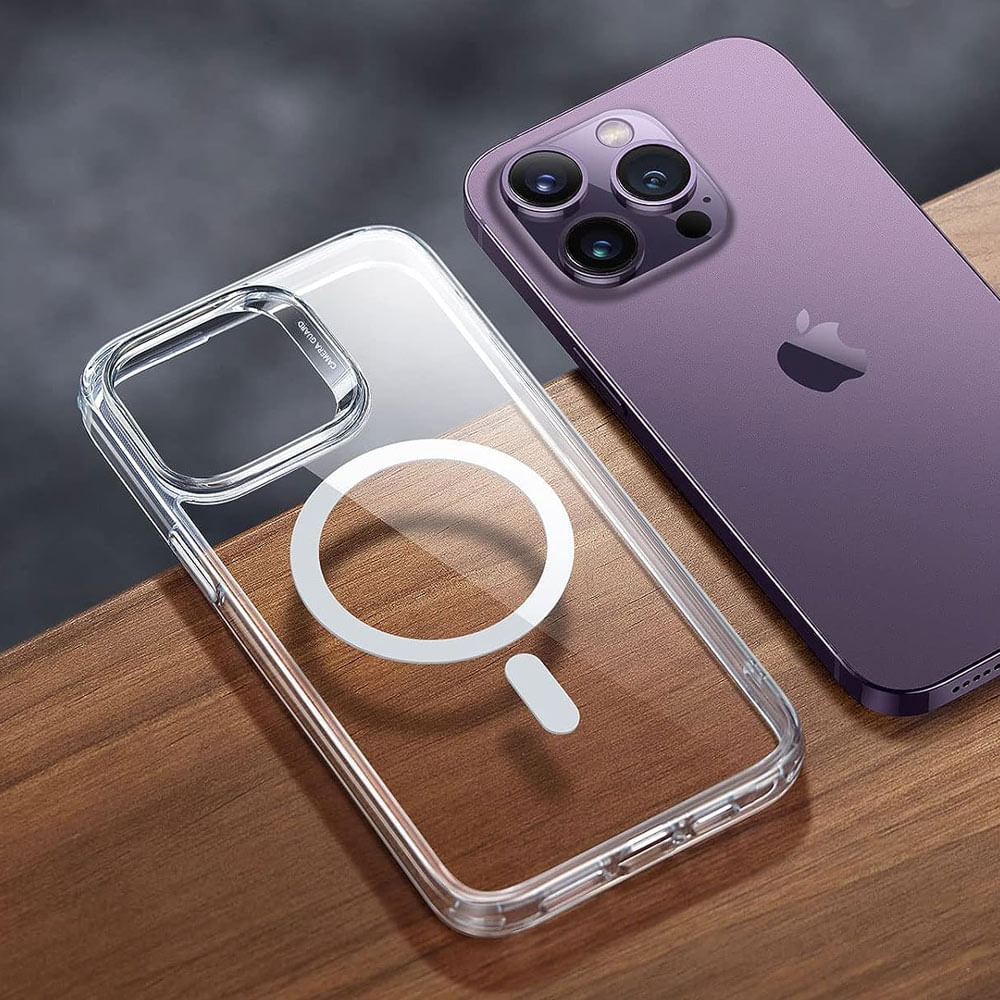 Imagen 2 del producto Case para iPhone 14 Pro con MagSafe para carga inalámbrica, para accesorios magnéticos, TPU rígido, transparente