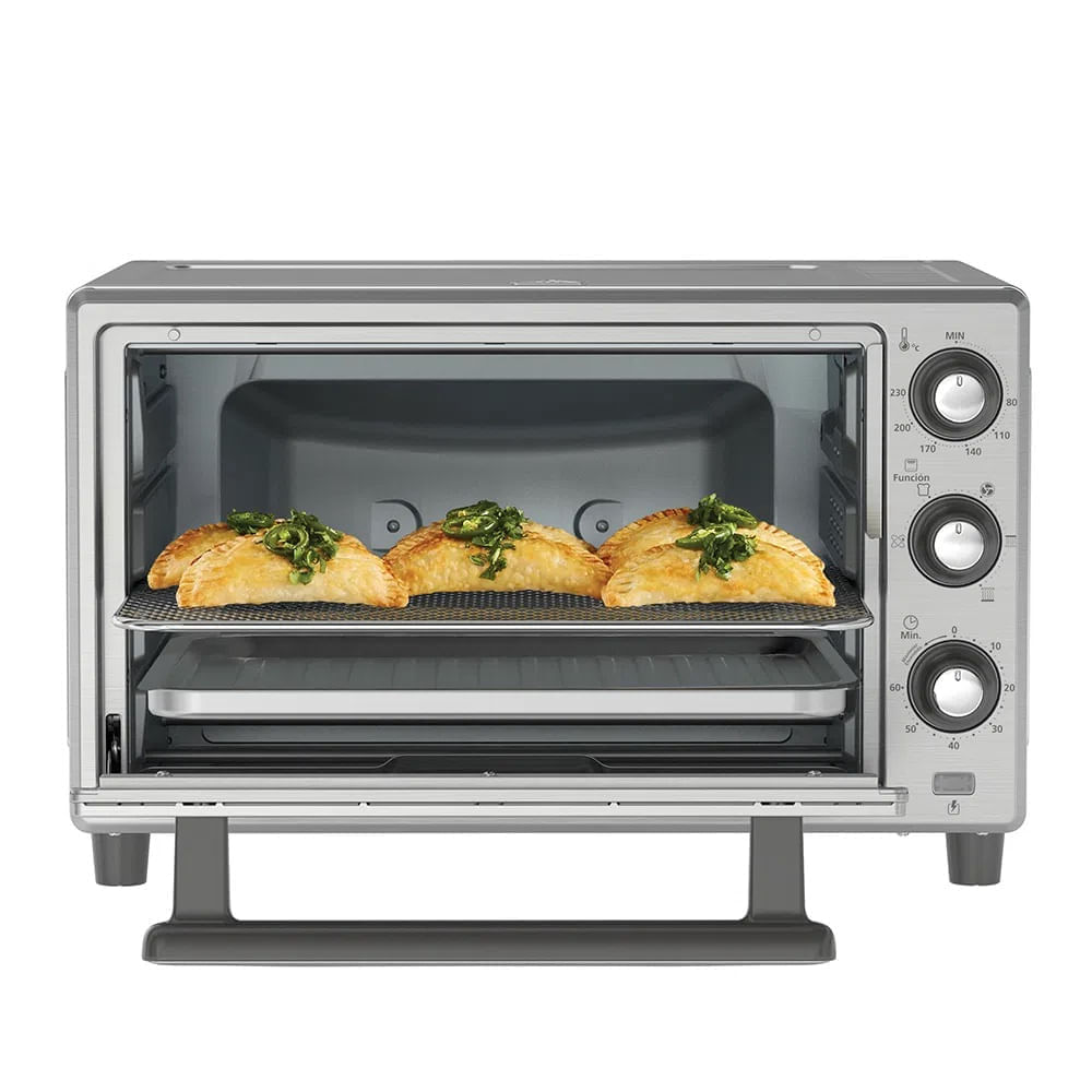 Horno eléctrico con freidora de aire Oster TSSTTVLS25, 1500 w, 25 litros, temperatura máx 230°c, gris