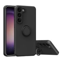 Case para Samsung Galaxy S23 con anillo de soporte, amortiguador de choques, protección de cámaras,negro