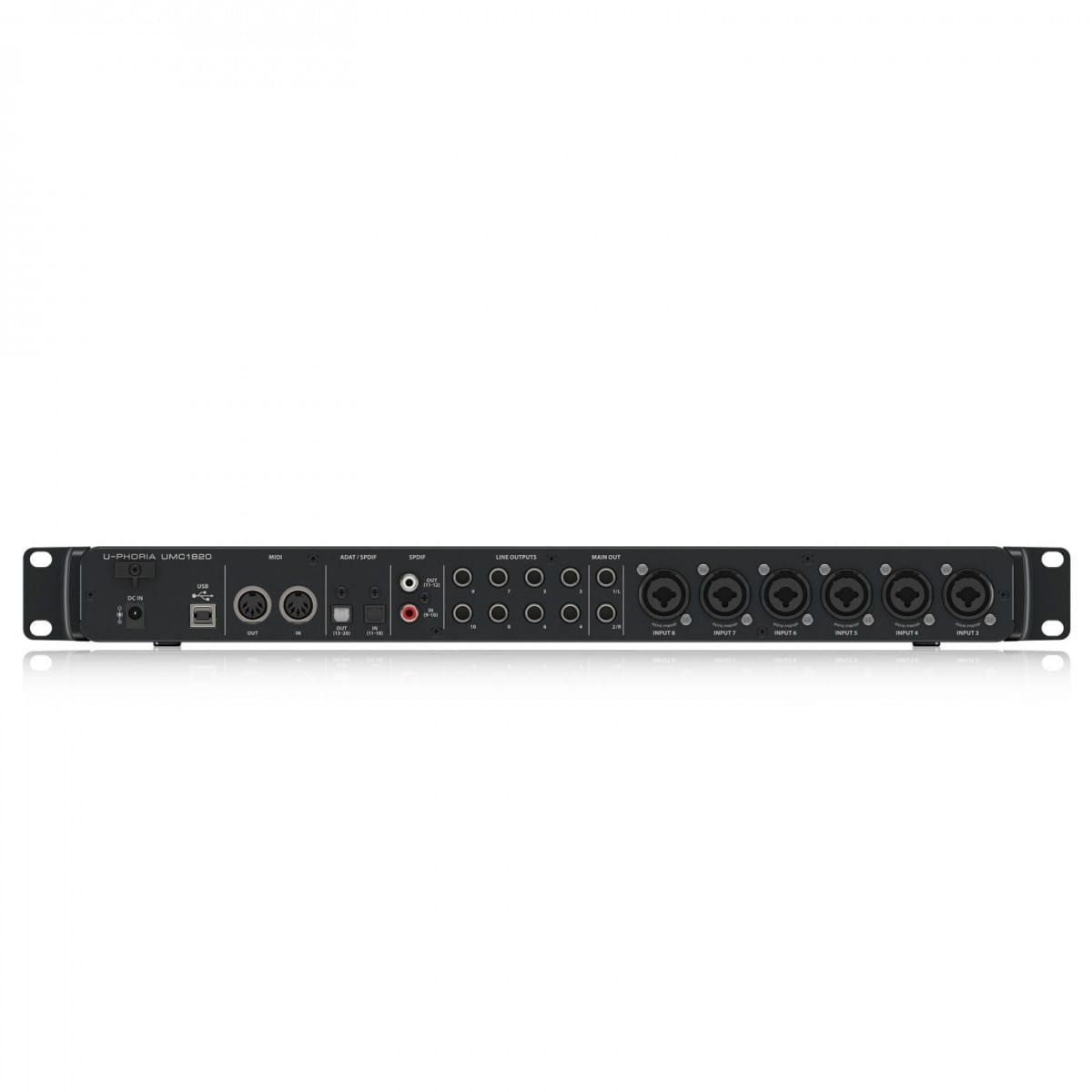 Interfaz de audio Uphoria Umc1820, conector USB, 8x10. color negro