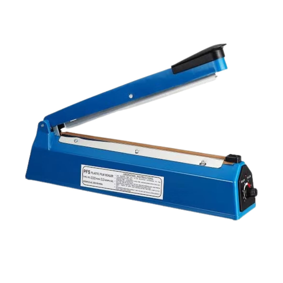 Selladora industrial de bolsas 40 cm de acero inoxidable, uso inmediato, alta precisión y repuesto incluido, azul