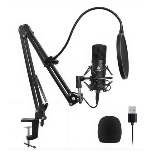 Set de micrófono Maono AU-A04 USB Streaming, Mount Antishock + Soporte + Filtro Pop