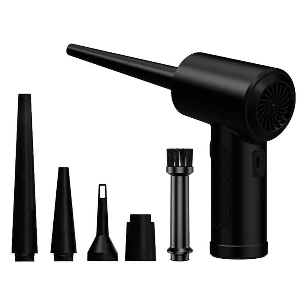 Soplador de aire eléctrico para PC, laptop, electrónicos, recargable, negro