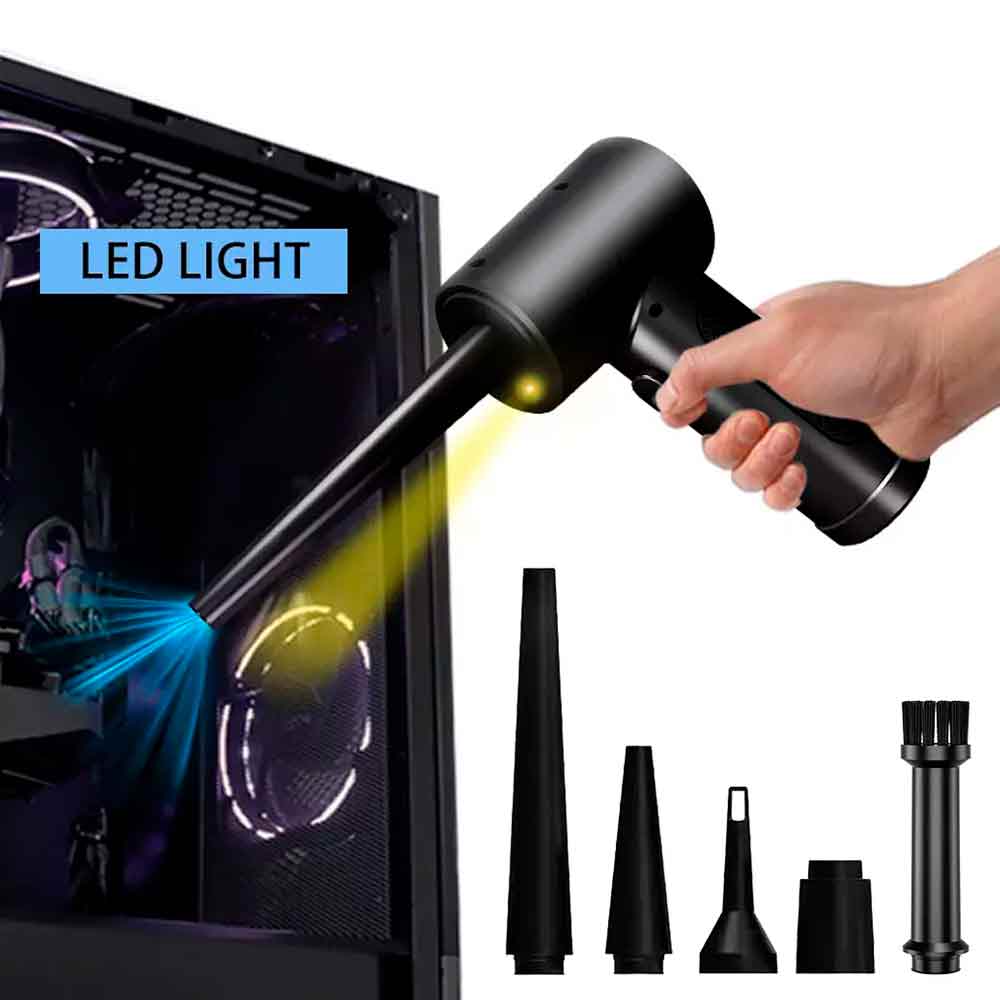 Imagen 2 del producto Soplador de aire eléctrico para PC, laptop, electrónicos, recargable, negro