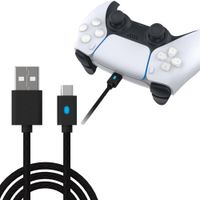 Cable de carga para mando PS5, Xbox X/S y Switch, largo 3m, negro