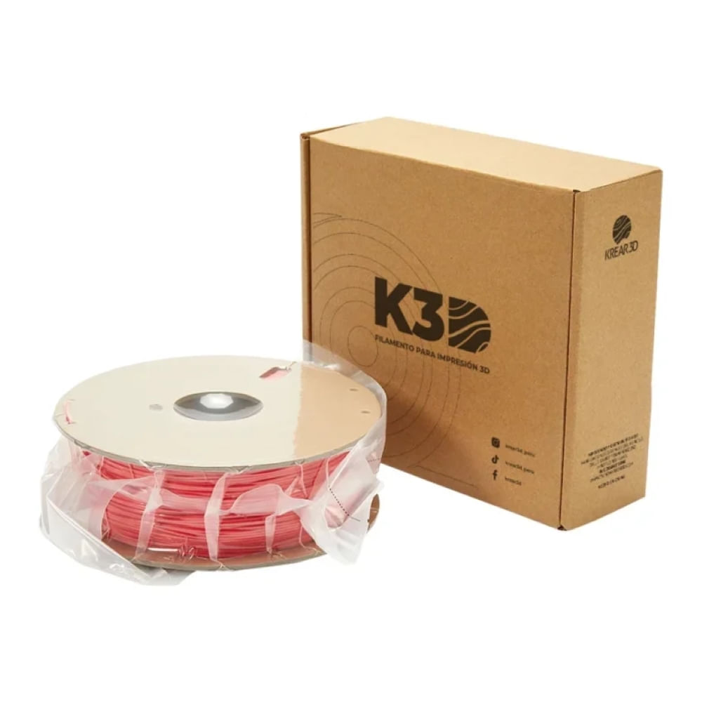 Imagen 2 del producto Filamento K3D PLA Rojo Mate (1.75mm, 1Kg)