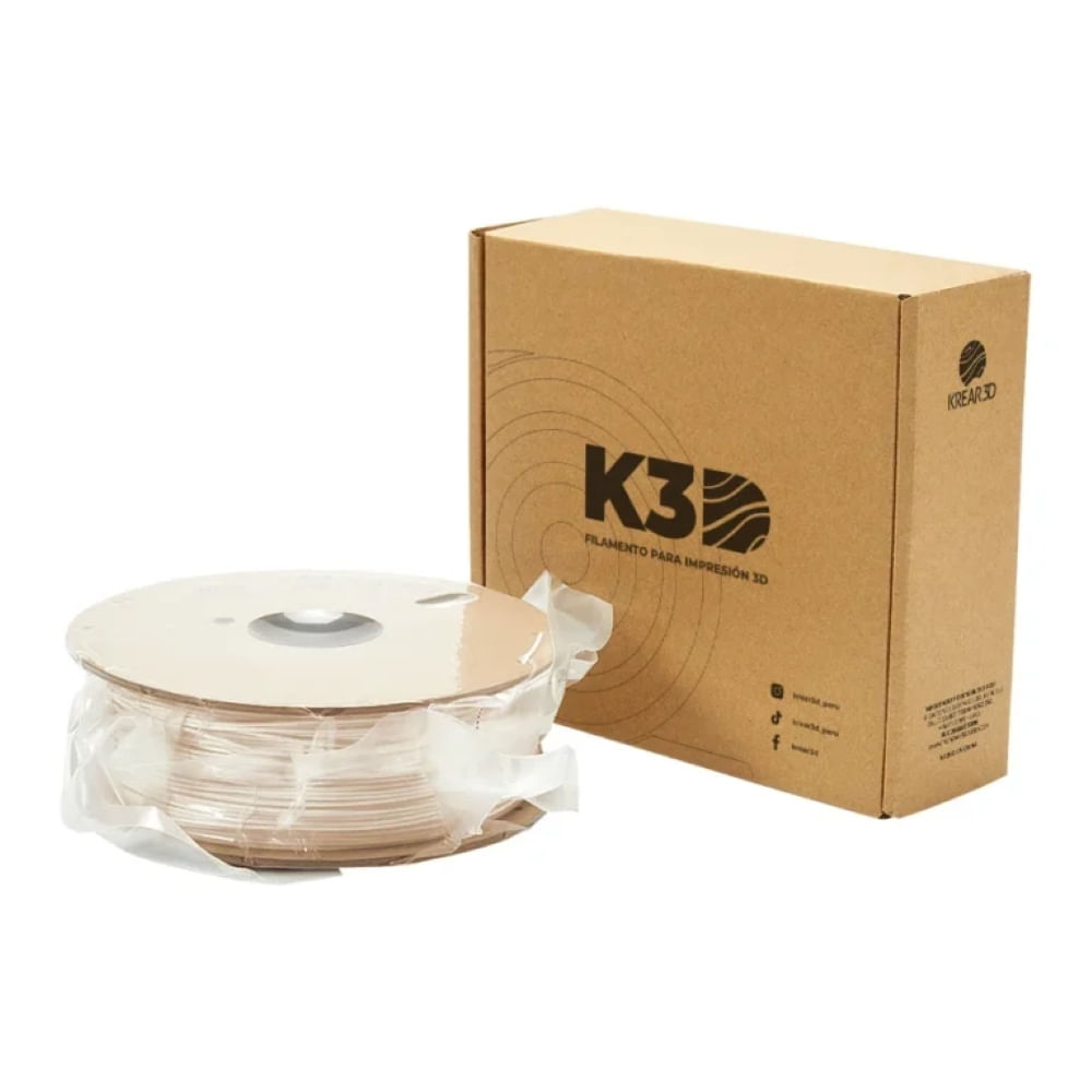 Imagen 2 del producto Filamento K3D PLA Beige Mate (1.75mm, 1Kg)