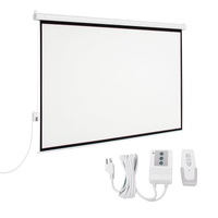 Pantalla Ecran para proyector 100"" retráctil electrónica, blanco mate, medidas 227x153 cm