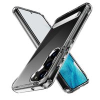 Case para Samsung S23 rígido con soporte plomo, amortiguador de choques, transparente