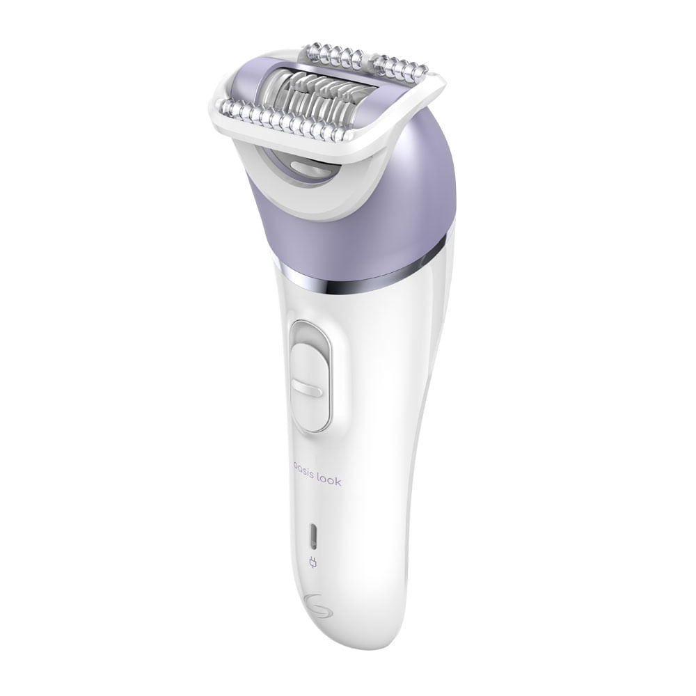 Imagen 2 del producto Depiladora Gama Oasis Look inalámbrico, 2 velocidades, hasta 60 minutos, uso en seco y húmedo, morado y blanco