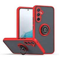 Case para Samsung Galaxy A54 con anillo de soporte magnético, amortiguador de choques, protección de cámaras,rojo
