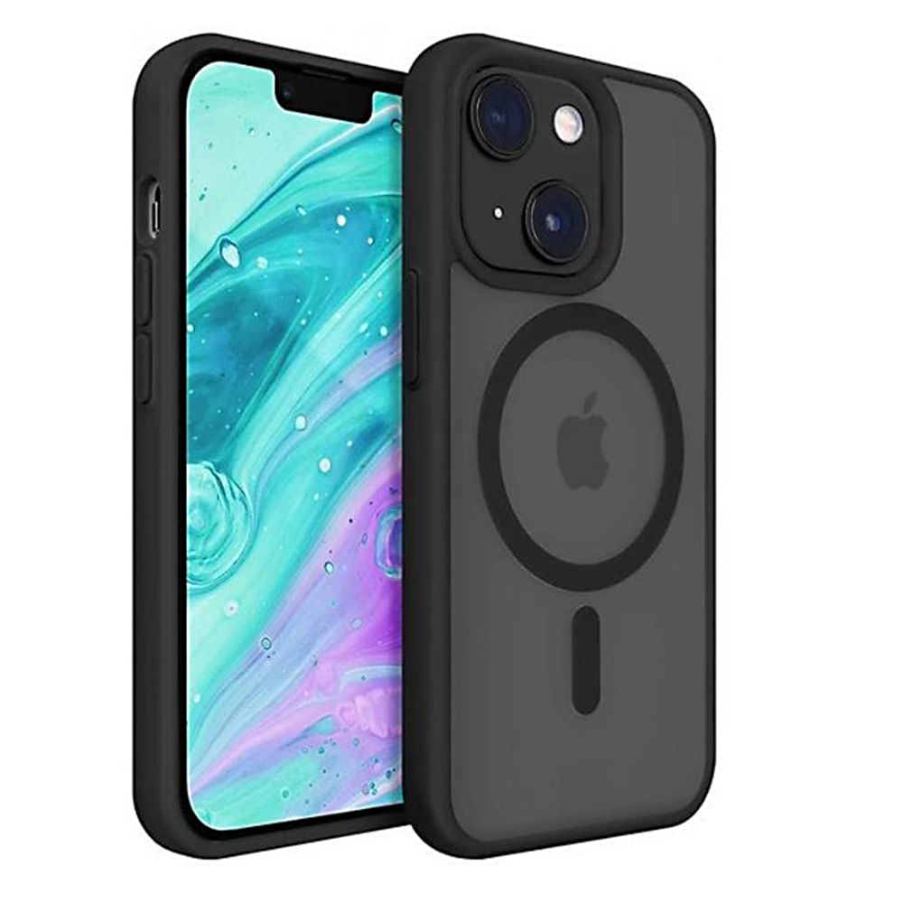 Case para iPhone 14 con MagSafe para carga inalámbrica, para accesorios magnéticos,TPU rígido, negro