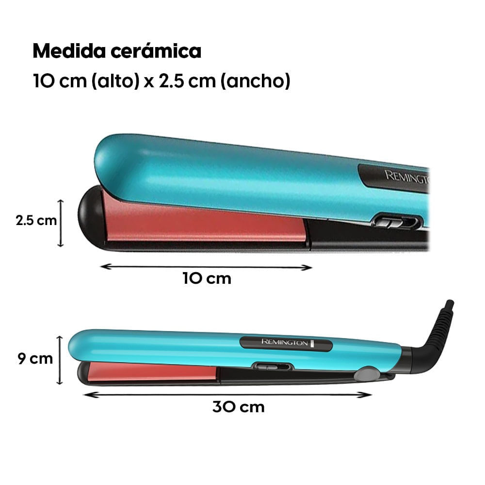 Imagen 2 del producto Alisadora Remington S1520 Ceramic Colors placas de cerámica, 205°C, cable 1.8 m, giratorio 180°, turquesa  (reempacado)