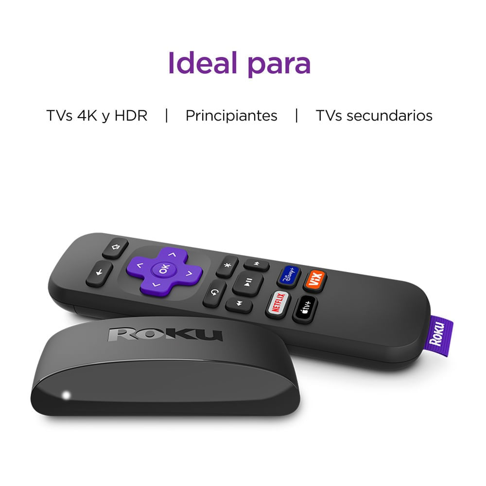 Imagen 2 del producto Convertidor a Smart TV Roku Express 4K 2021, HDR transmisión inalámbrica, control remoto simple, incluye cable HDMI premium (reempacado)