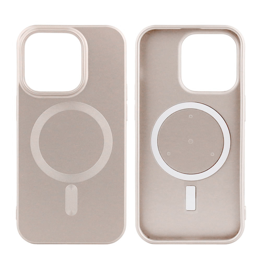 Imagen 2 del producto Case para Iphone 14 Pro Max con MagSafe para carga inalámbrica, para accesorios magnéticos, TPU rígido, metalizado mate dorado