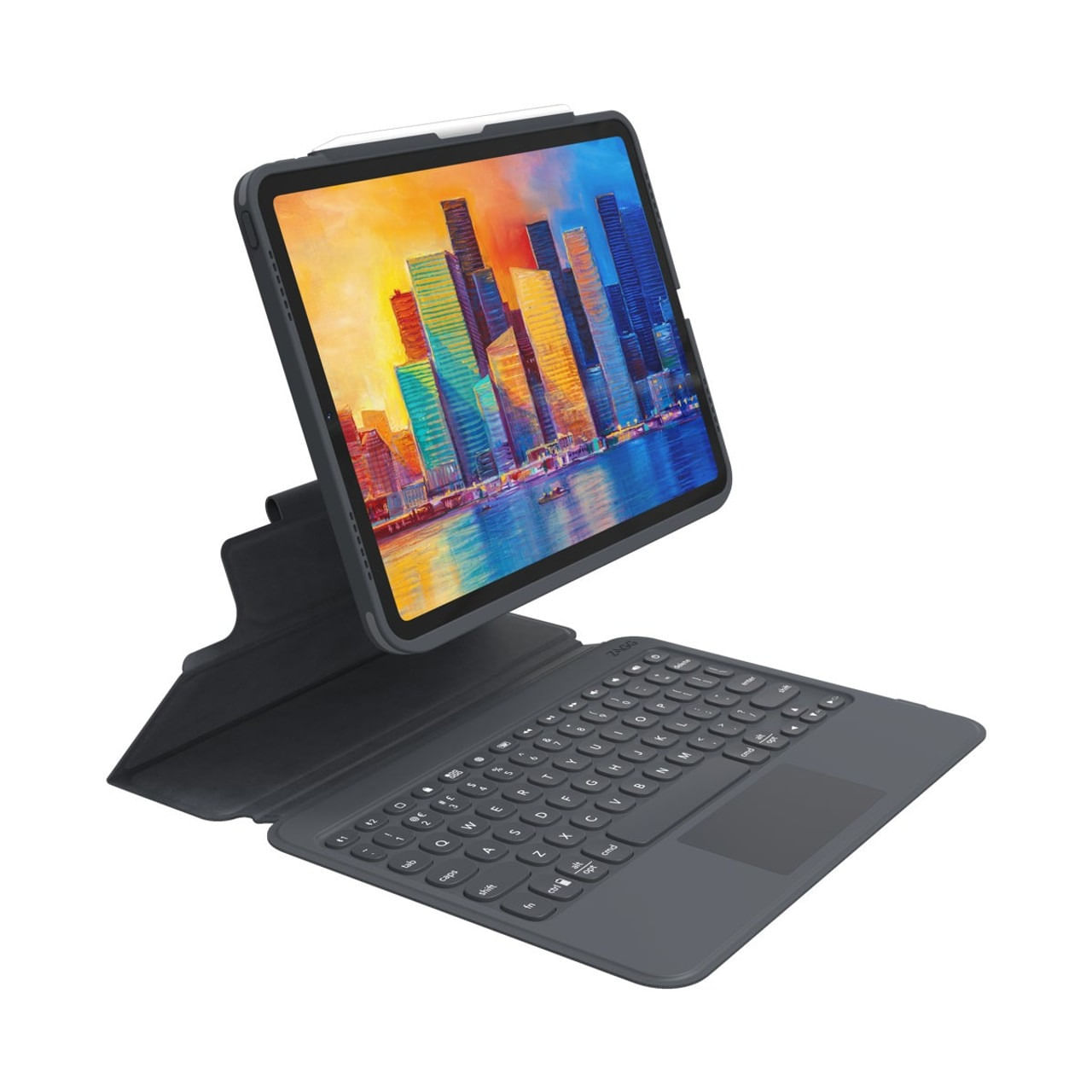 Teclado y case ZAGG Pro Keys con trackpad para iPad Pro 12.9'' (3a, 4a y 5a Gen) y iPad Air 13'' (M2), negro