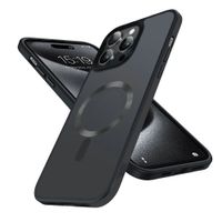 Case para iPhone 14 Pro con MagSafe para carga inalámbrica, para accesorios magnéticos,TPU rígido, metalizado negro