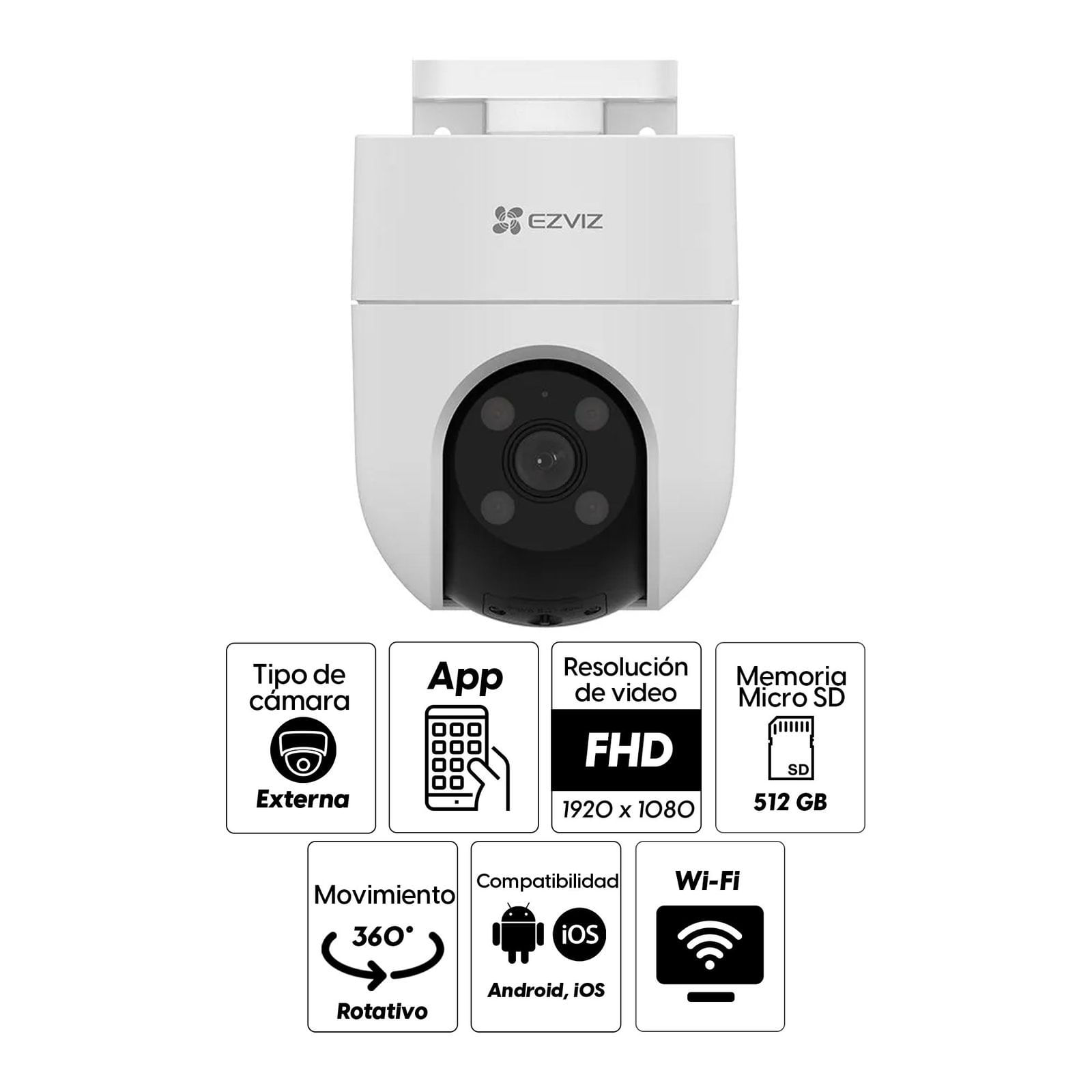 Imagen 2 del producto Reacondicionado: Cámara de seguridad Ezviz H8C wifi, exterior, 1080P, seguimiento inteligente 360°