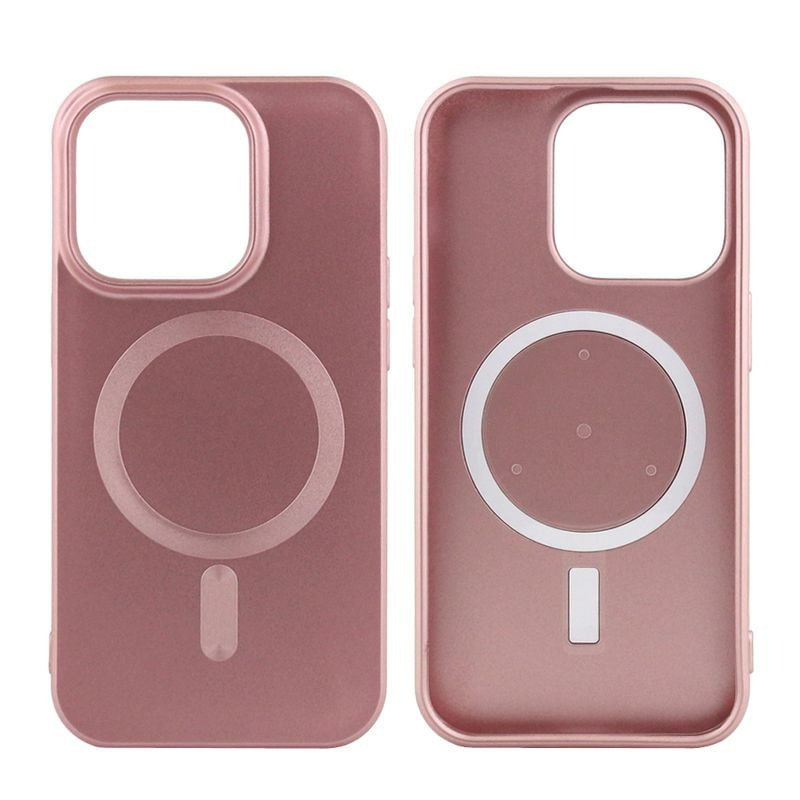 Imagen 2 del producto Case para Iphone 14 Pro Max con MagSafe para carga inalámbrica, para accesorios magnéticos, TPU rígido, metalizado mate rosado