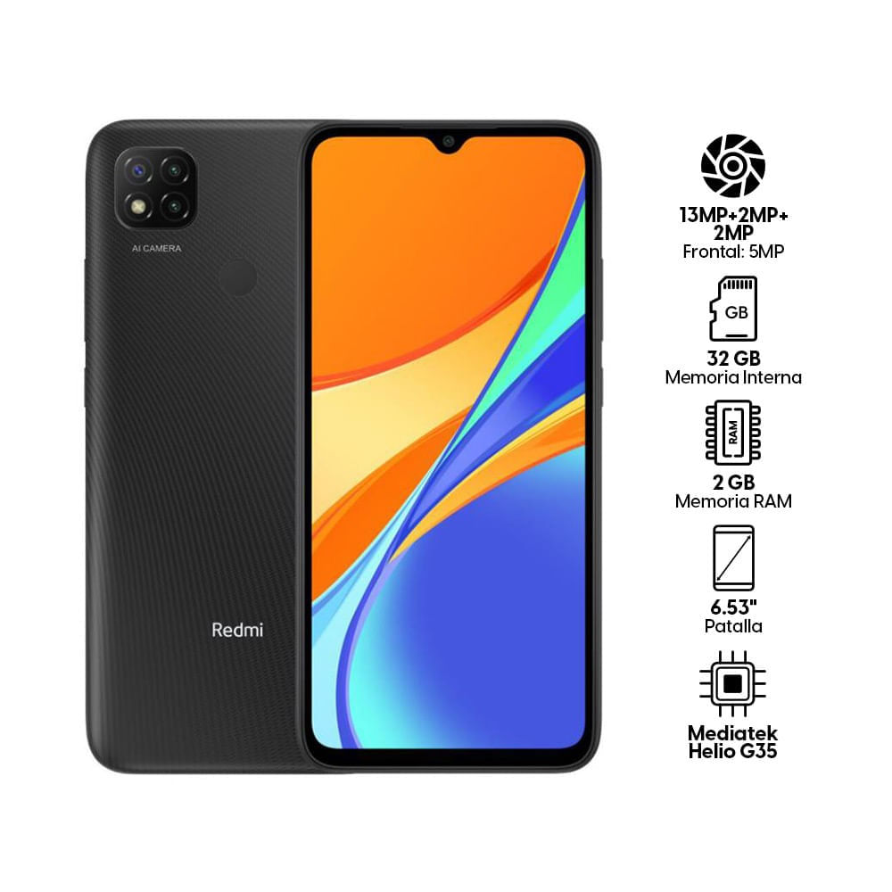 Imagen 2 del producto Reacondicionado: Celular Xiaomi Redmi 9C 32GB, 2GB RAM, cámara trasera 13 MP y frontal 5MP, 6.53"", gris