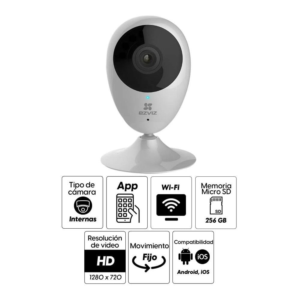Imagen 2 del producto Reacondicionado: Cámara de seguridad Ezviz C2C wifi, interior, 720P, fija, infrarrojo