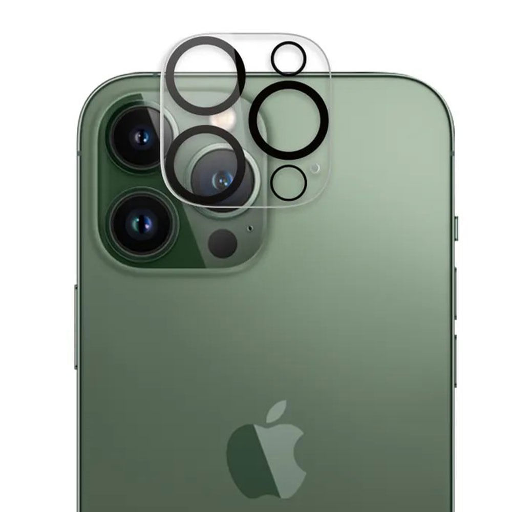 Protector de cámara para iPhone 14 Pro / iPhone 14 Pro Max, transparente con borde negro