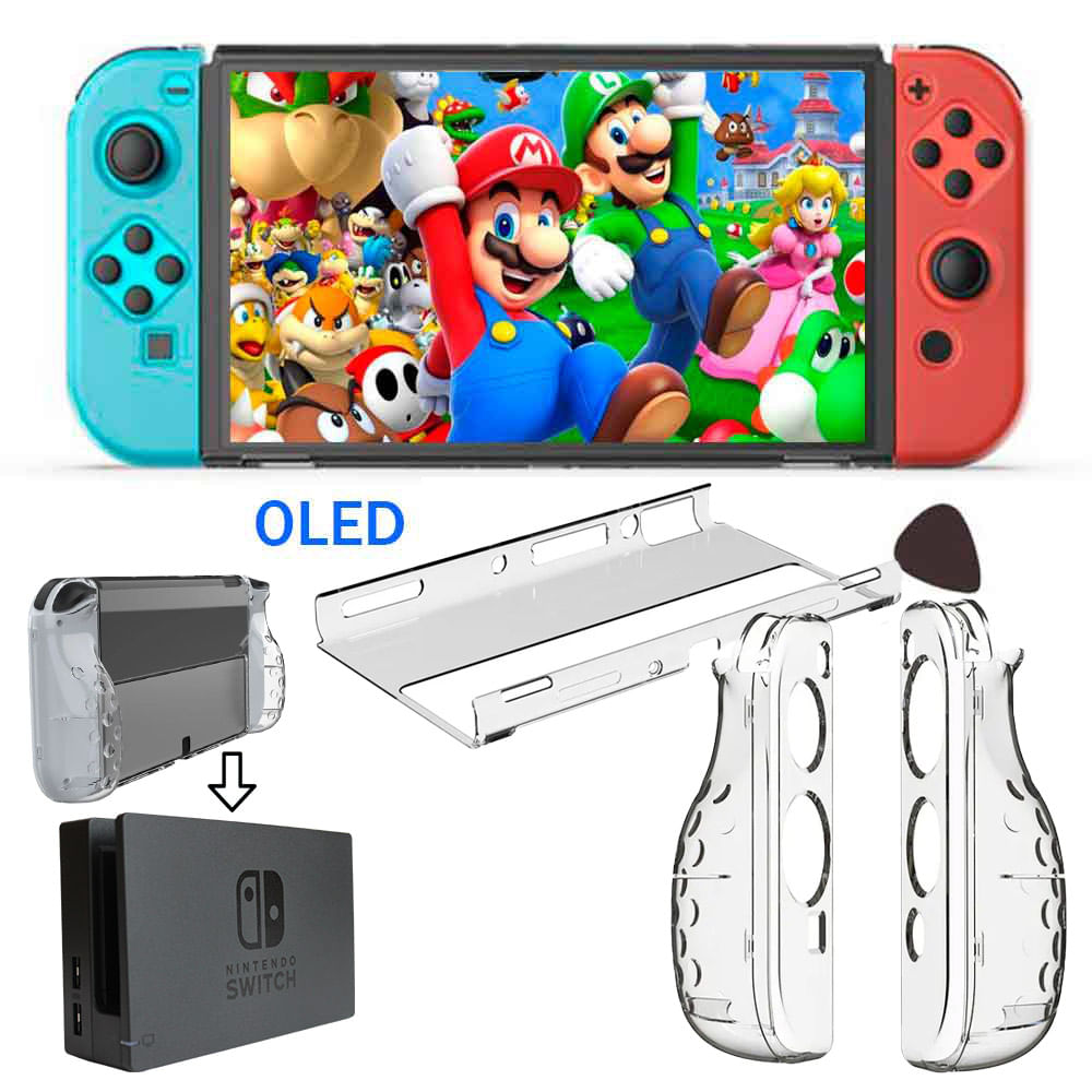 Imagen 2 del producto Case para Nintendo Switch OLED Transparente 5 Piezas Rígido
