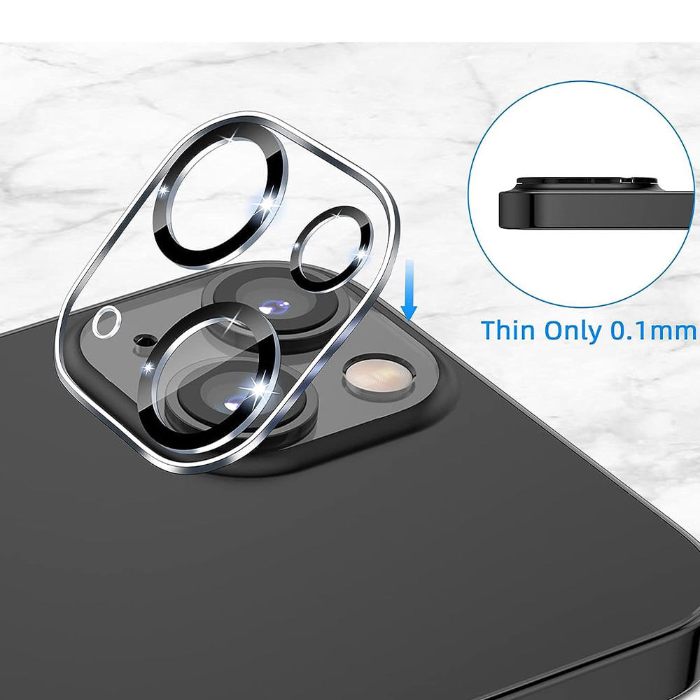 Imagen 2 del producto Protector de Cámara para iPhone 13 / iPhone 13 Mini, Transparente Con Borde Negro