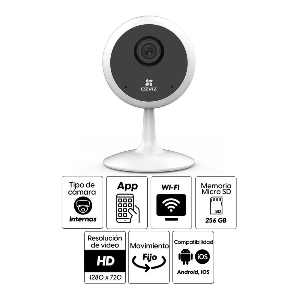 Imagen 2 del producto Reacondicionado: Cámara de seguridad Ezviz C1C wifi, interior, 720P, fija, infrarrojo