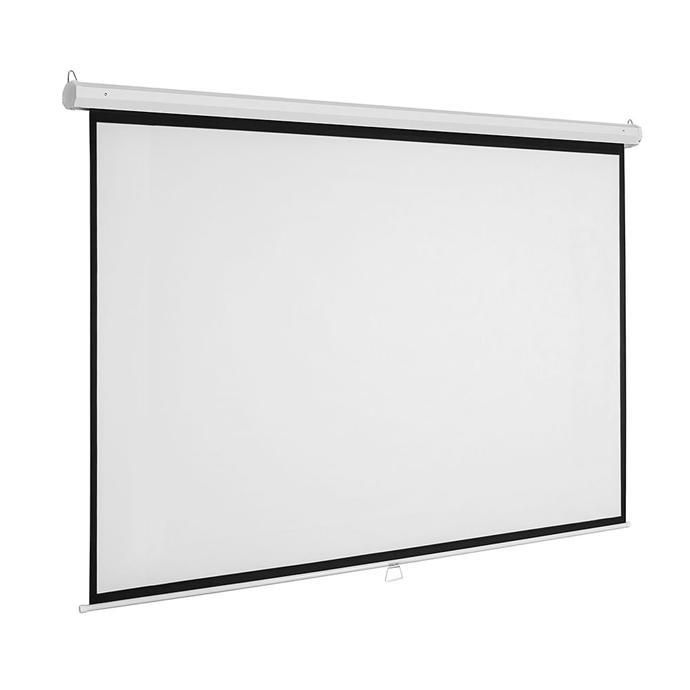 Imagen 2 del producto Pantalla para proyector 84"" manual retráctil, acabado blanco mate, instalación en pared o techo
