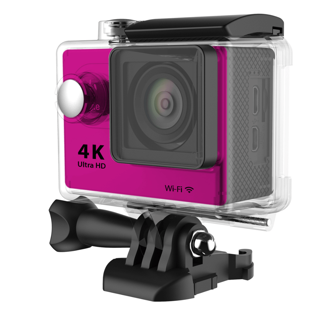 Camara de video, pantalla 2" full color LCD, acuático, almacenamiento tarjeta micro SD, color fucsia