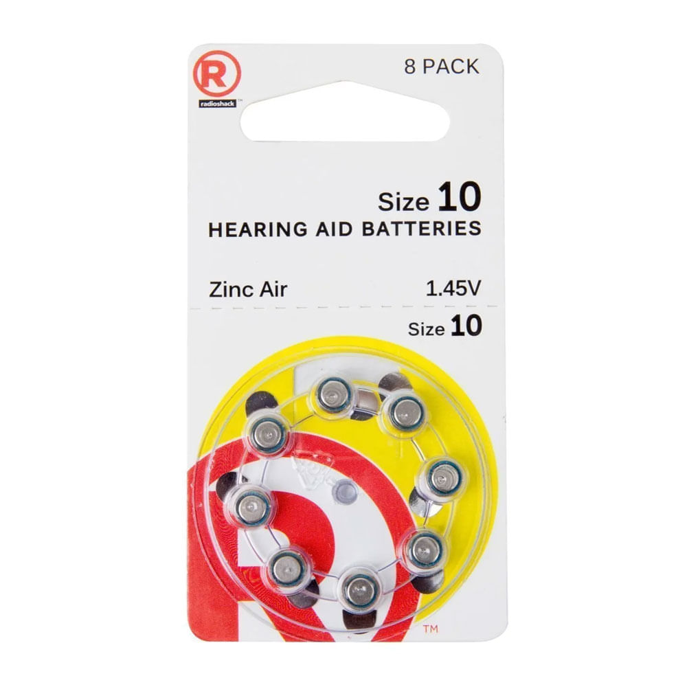 Pilas auditivas Radioshack tamaño 10 x8