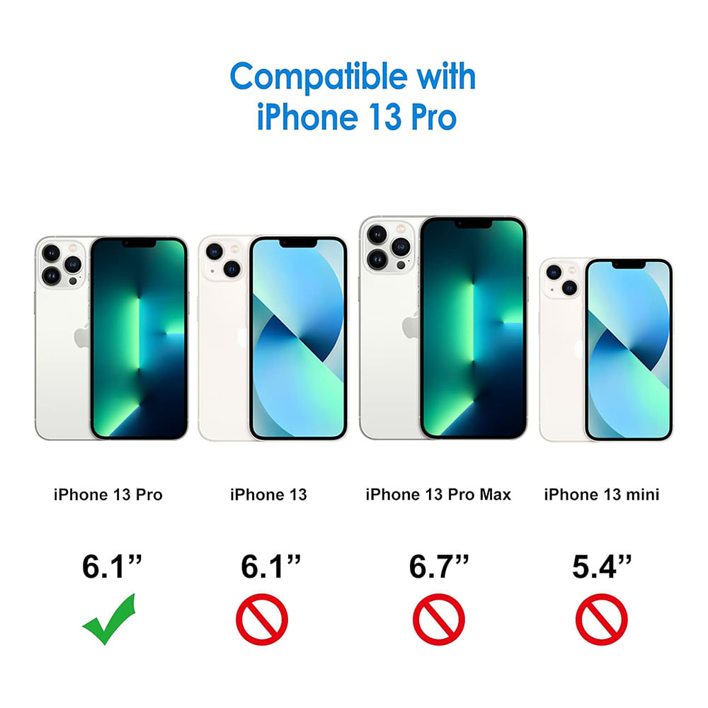 Imagen 2 del producto Case para iPhone 13 Pro, amortiguador de choques, transparente