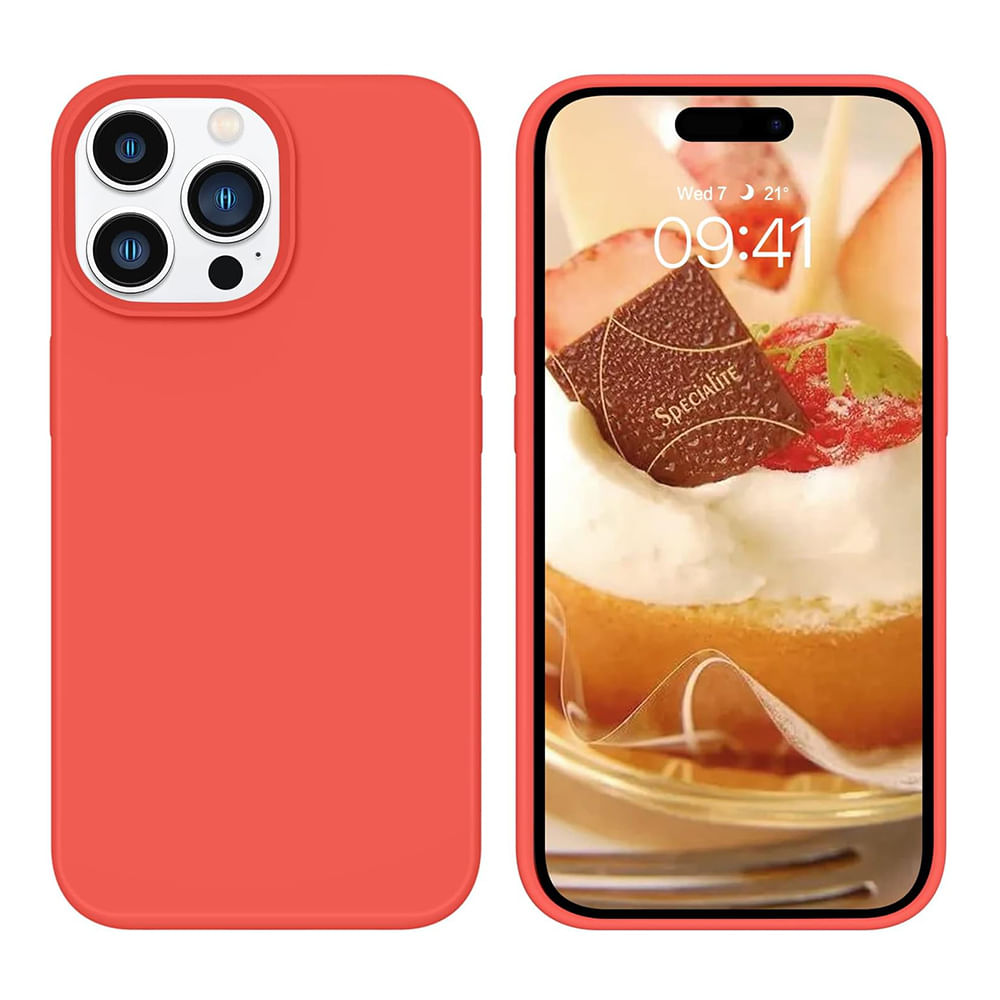 Case para iPhone 14 Pro Max, amortiguador de choques, rojo