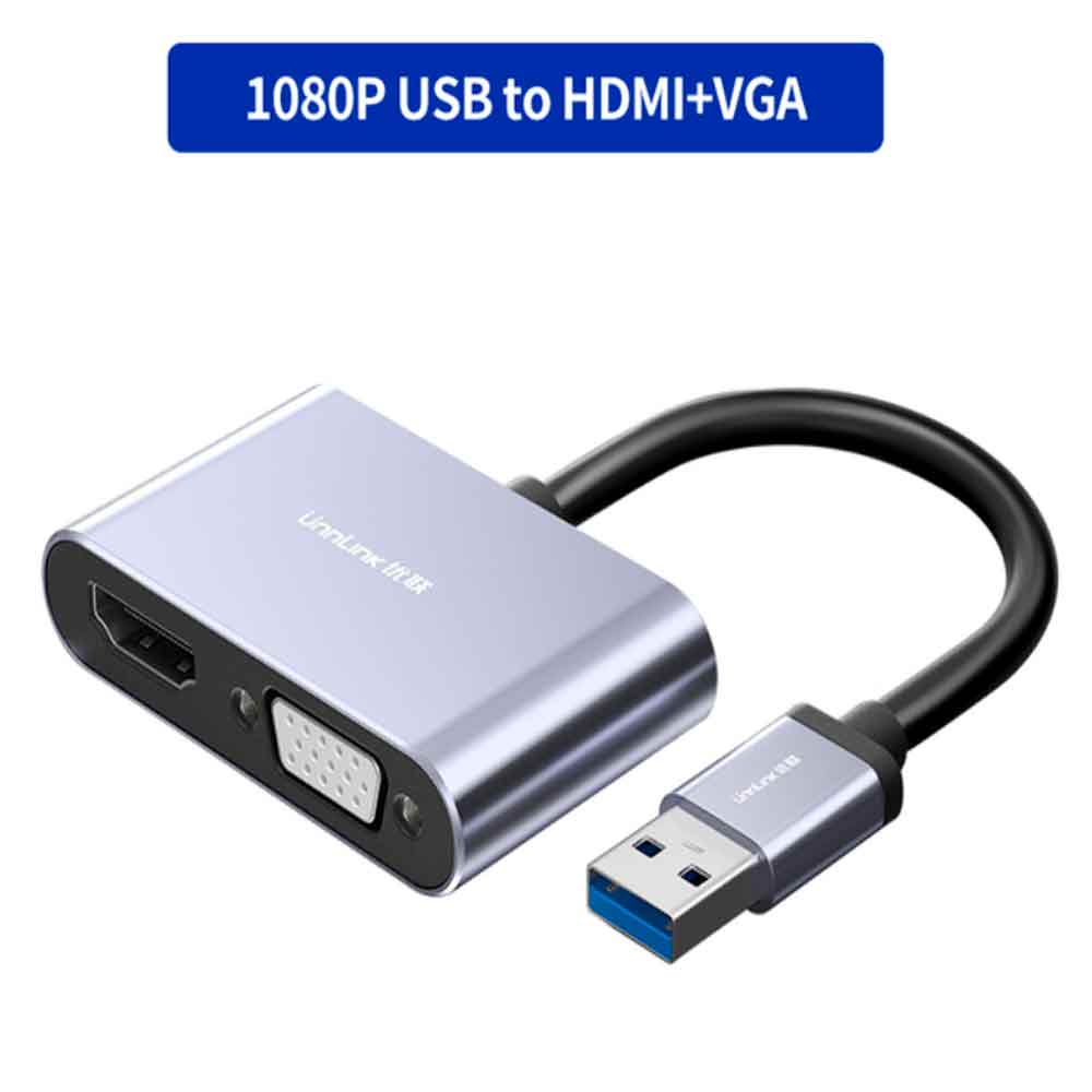 Imagen 2 del producto Adaptador USB 3.0 a HDMI + VGA +  Multipantalla HD Win Mac