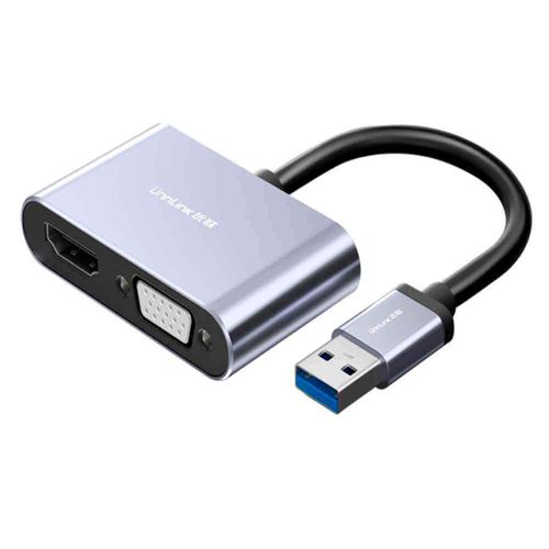 Adaptador USB 3.0 a HDMI + VGA +  Multipantalla HD Win Mac