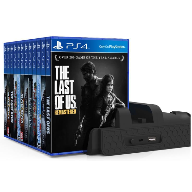 Imagen 2 del producto Base 4 en 1 Boomers para PS4 Slim/Pro 4, cargador de mandos, cooler, portajuegos
