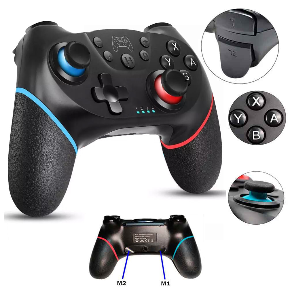 Imagen 2 del producto Mando para Nintendo Switch, alternativo, bluetooth, inalámbrico, con botones traseros, negro