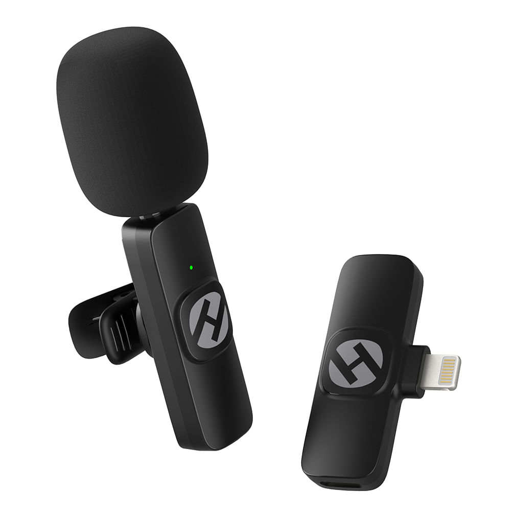 Imagen 2 del producto Micrófono inalámbrico Lavalier Hippo M10 con clip, conector Lightning, cancelación de ruido de 360°