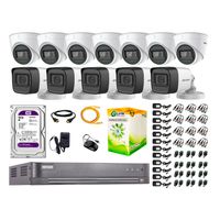 Cámaras Seguridad Kit 12 Hikvision 5Mp - 06 Cámaras Audio Incorporado + Disco Duro 2Tb