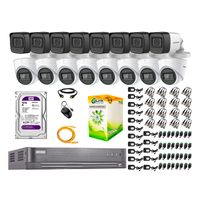Cámaras Seguridad Kit 16 Hikvision 5Mp - 06 Cámaras Audio Incorporado + Disco Duro 2Tb