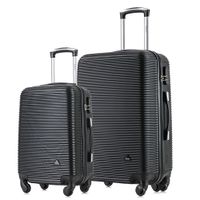 Set de maletas Dukap Royal, 51 y 71 cm, capacidad máx. 10 y 23kg, 4 ruedas, negro