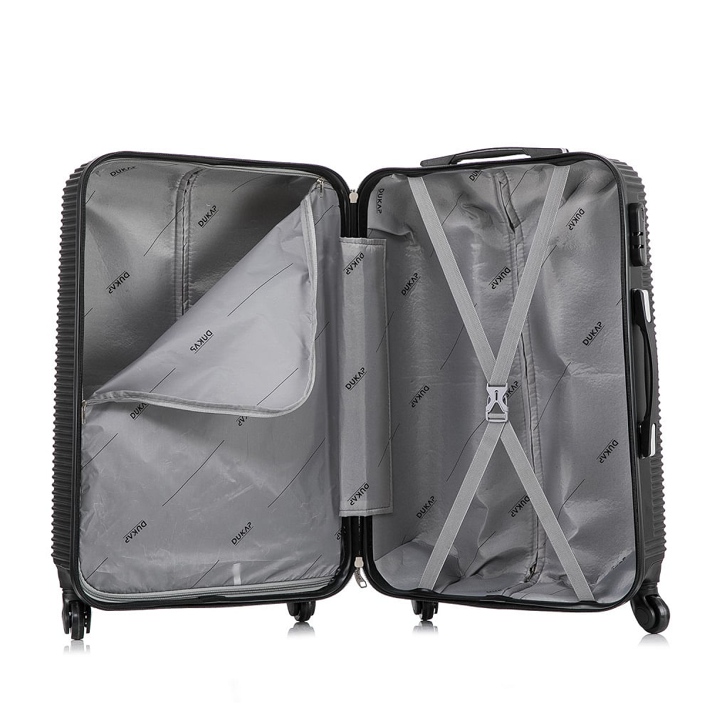 Imagen 2 del producto Set de maletas Dukap Royal, 51 y 71 cm, capacidad máx. 10 y 23kg, 4 ruedas, negro