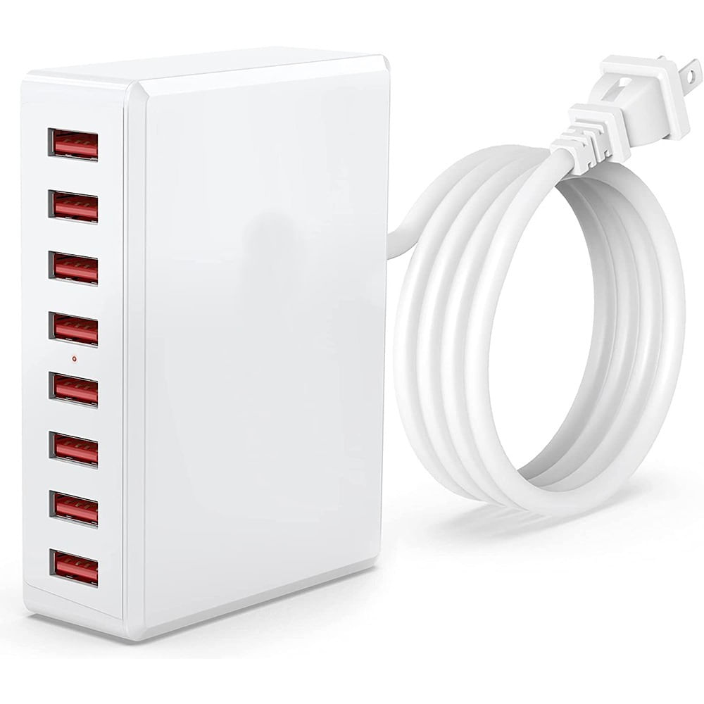 cargador 8 puertos USB 40W Carga Rápida WLX-T9 USB 3.0 2.4A - Blanco