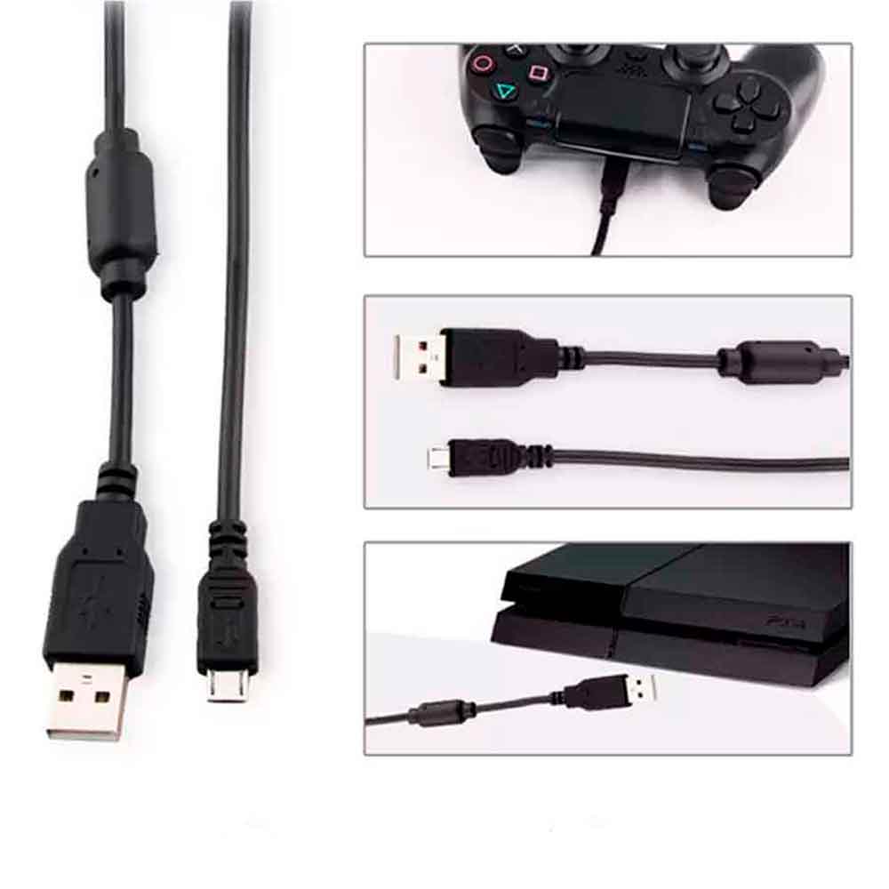 Cable de Carga y Datos para Mando PS4 Dualshock 2 Metros