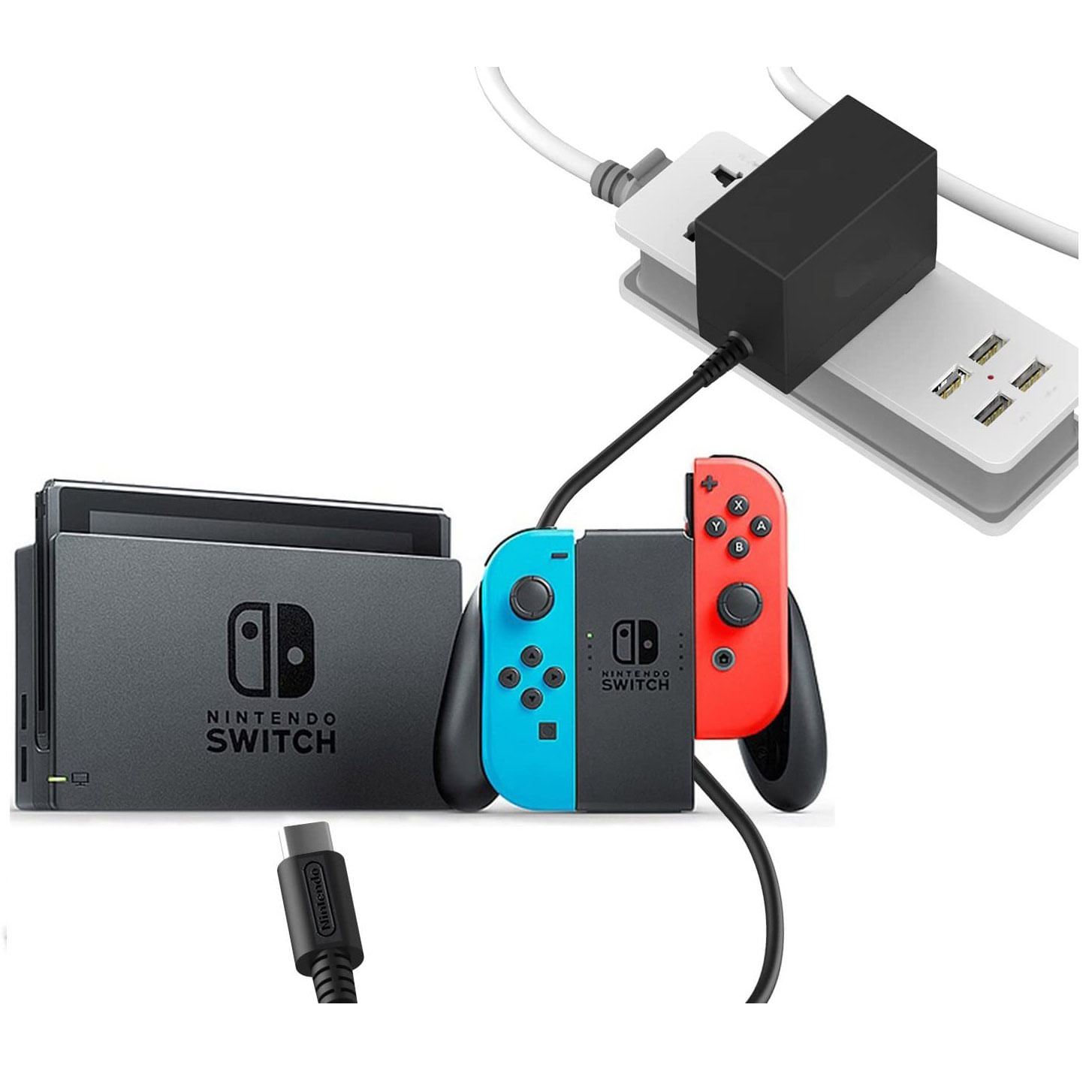 Imagen 2 del producto Cargador de Nintendo Switch, adaptador AC, largo de cable 1.5m, negro