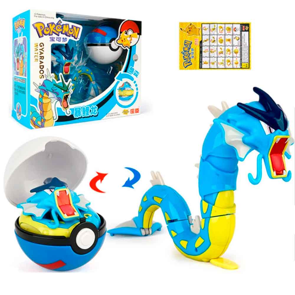 Imagen 2 del producto Figura Gyarados con Pokebola Articulable Pokémon 20cm largo Original