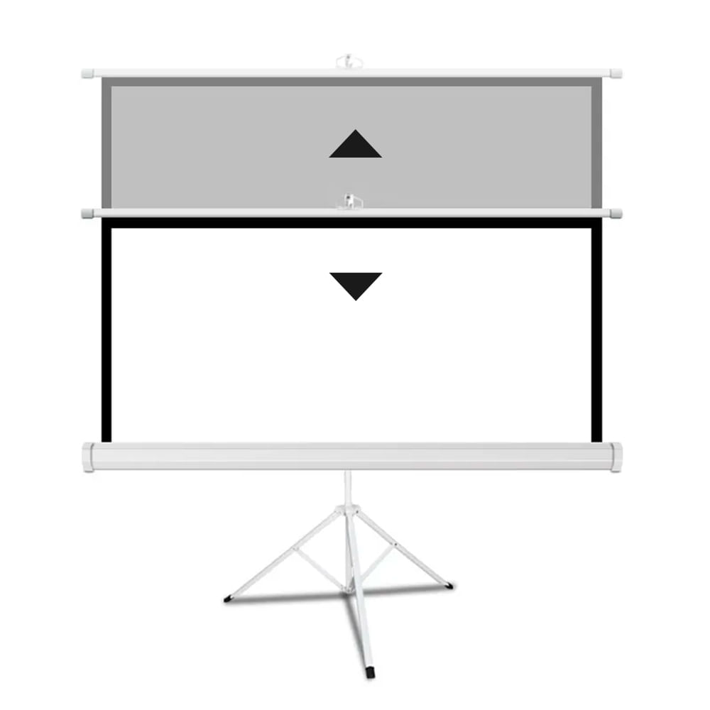 Imagen 2 del producto Pantalla Ecran para proyector 120"" portátil con trípode regulable, tela blanco mate, formato 16:9, carcasa metálica anticorrosiva