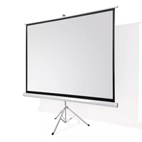 Pantalla Ecran para proyector 120"" portátil con trípode regulable, tela blanco mate, formato 16:9, carcasa metálica anticorrosiva
