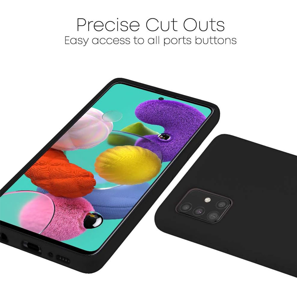 Imagen 2 del producto Case para Samsung A51, amortiguador de choques, protección de cámaras, negro